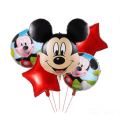 Mickey Mouse 5 Pieces Foil Balloons Pack For KIds Birthday Party Decoration With Stars and Mickey Mouse Foil Balloons. 