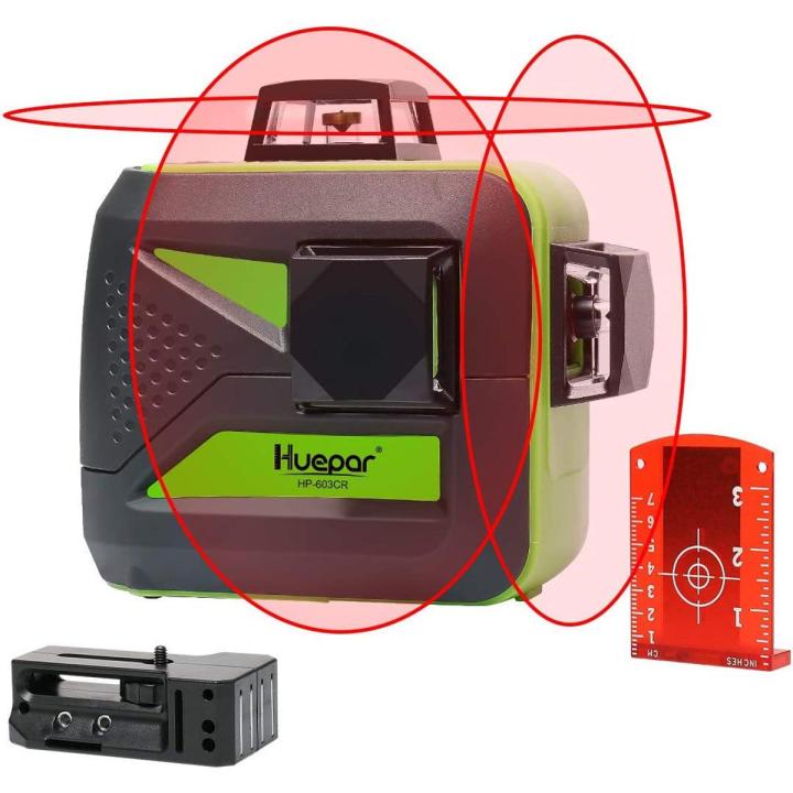 Huepar 3D Self-Leveling Laser Level 3x360 Red Cross Line Three-Plane Leveling and Alignment