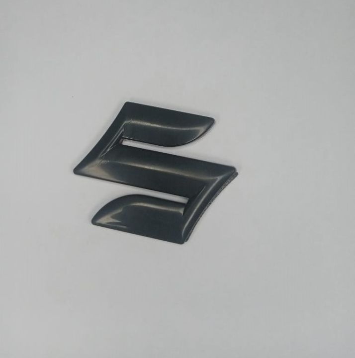 Universal Suzuki Steering S logo - Mat Black Finish Badge Emblem Full Tape - 4.5 cm