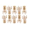 10x SMA Female Jack Solder Mount Straight RF Connector Gold. 
