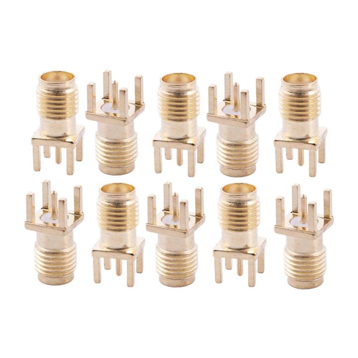 10x SMA Female Jack Solder Mount Straight RF Connector Gold