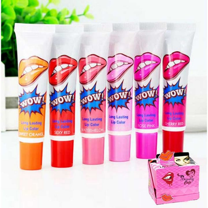 Pack of 6 PCs Waterproof lipstick - Wow Peel Off Lip gloss - Long lasting Lipgloss