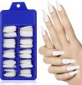 100pc Long Coffin Acrylic Nail Tips Clear Ballerina Shape Press On Fake Nails Artificial Fingernails DIY Manicure Nail Art Decoration for Women Girls. 