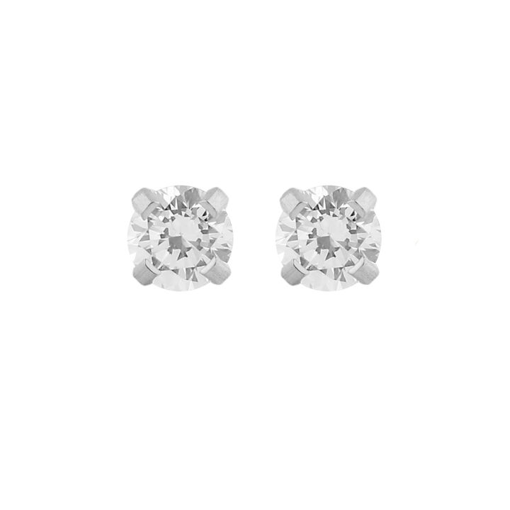 4MM Cubic Zirconia Allergy free Stainless Steel Studex Ear Stud For Kids | MADE IN USA | Ideal for every day wear