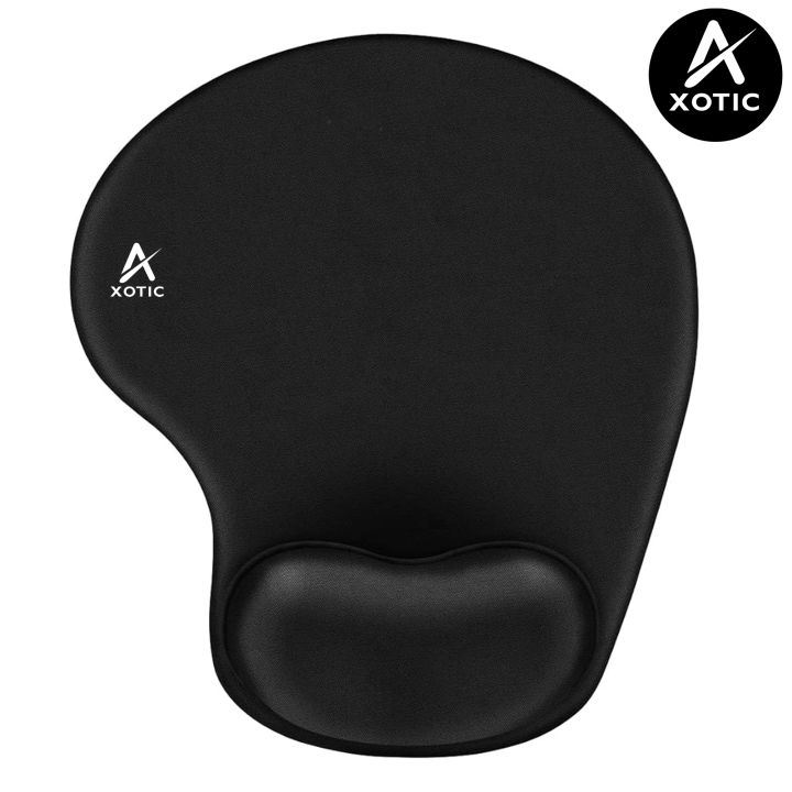 Axotic Mouse Mat with Gel Cushion, Washable Mouse Mat, Ergonomic Mouse Pawith Wrist Pad, Hand Rest, Easy Pain Relief, Non-Slip, Durable for Computer, Laptop, Notebook, Black