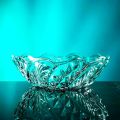 Imported Premium Quality Crystal Floral Design Shallow Glass Bowl (Large 2.8 L). 