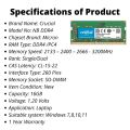 Crucial DDR4 RAM For Laptop 8GB 16GB 32GB SODIMM RAM. 