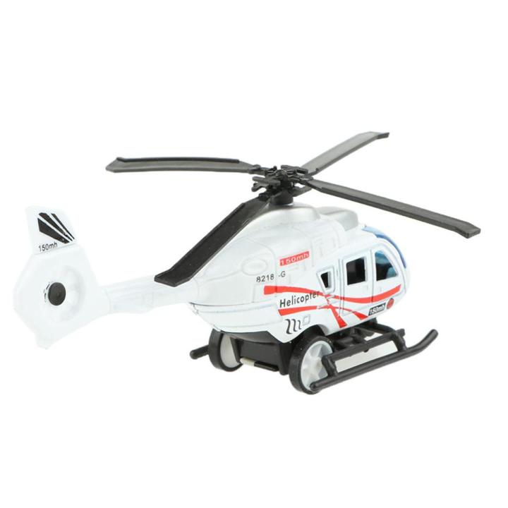 1:43 Scale Diecast Helicopter Model Toy Pull Back Toy for Kids Boys White