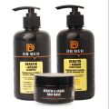 "DR MED Keratin & Argan Hair Revitalization Set: Shampoo, Conditioner, and Mask Trio" (Paraben free, sulphate free, salt free, silicon free). 