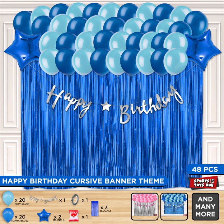 Happy Birthday Cursive Banner Theme Collection,  HBD Party Decor Set, First, 2nd, 3rd Birthday Parties Decoration Themes For Boy Girl or Family Member, Second & Third Birth day Themes Celebrations Supplies Set : GyMmHoOj