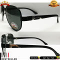 Aviator Sunglasses for Men and Women Rai Don Aviation Military Style Aviator Sungasses with 100% UV400 Protection Sunglasses Black Frame Black Lense Black Legs. 
