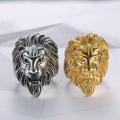 Gold Lion Ring Men Stainless Steel Animal Finger Rings Male Jewelry For Boys. 