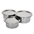 Stainless Steel Stock Pots Set with Lids Cooking Kitchenware Pot 3pcs. 