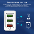 Qualcomm QC 3.0 Fast Charger With Triple USB 3 Port 3A 18W Quick Charge For All Brands / For Samsung / Iphone / HTC / Infinix / Xiaomi / Oppo / Huawei / Nokia / Lenovo - White. 