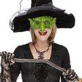 Halloween Green Goblin Mask Creepy Scary Halloween Latex Witch Evil Demon Warlock Half Face Mask. 