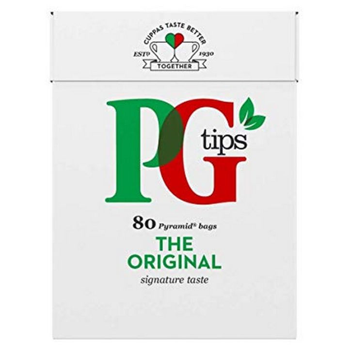 PG Tips Black TEA, Original 80 Imported Pyramid Tea Bags