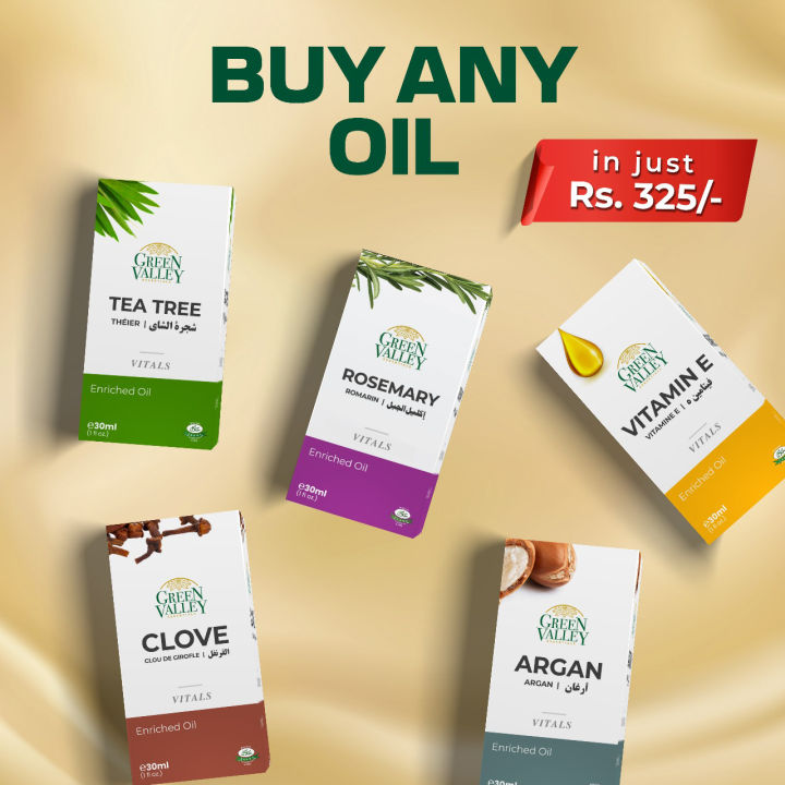 30ml oil - Buy any oil in Rs 325 - Garlic | Clove | Sweet Almond | Ginger | Bitter Almond | Castor | Orange | Rose | Argan | Eucalyptus | Peppermint | Onion | Vitamin E | Lavender | Tea Tree | Rosemary