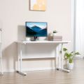 Computer Desk Writing Table 2 Cable Management Holes Metal Leg White. 