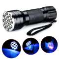 21 LED UV Ultraviolet Flashlight Purple Light Mini Torch Flash Lamp For Pet Urine Stains Portable Black Light Flashlights 1Pcs. 
