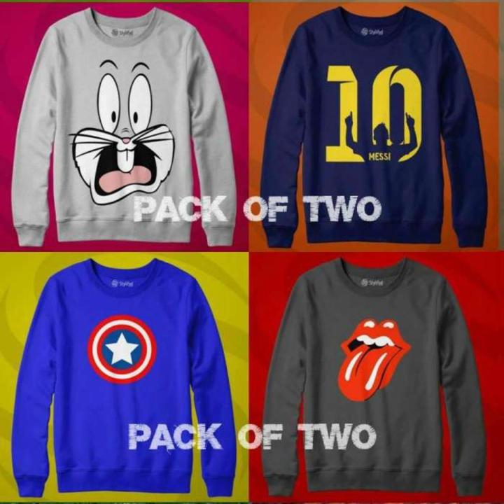KK GARMENTS Pack OF 2 Sweat Shirts Design 10