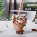 350ml Double Wall Glass Coffee Mugs with Clear Dry Flower Inside | Floral Coffee Cup | Heat Resistant Tea Coffee Cups Milk Mug Creative Gift. 
