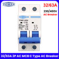 Tomzn 2P AC MCB Circuit breaker C type 230/400V ,32A,63A. 