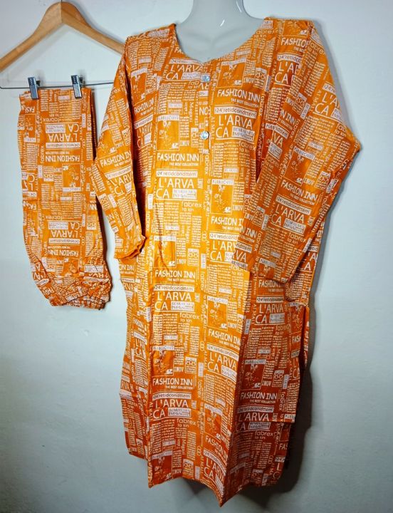 Women's%20Soft%20Linen%20Shirt/Kurtie%20-%20News%20Print%20Design,%20Ready%20to%20Wear%20-%20Image%203