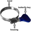 10-20mm Key-Type Adjustable Stainless Steel Hose Clamp, Pipe Clamp, Worm Gear Clamps Ideal For Plumbing, Automotive(Pack of 10, 20 And 50). 