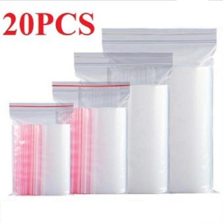 6x8 Inch Size 20PCS Resealable Vacuum Air Tight Clear Zip Lock Ziplock LDPE Plastic Bag
