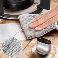 Non-Scratch Wire Dishcloth, Dishwashing Rags for Wet and Dry, Easy Rinsing, Reusable,for Kitchen Cleaning for Dishes, Sinks, Stove Tops. 