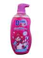 D-Nee Kids Organic  No Tear  Heads &  Body Wash | Cherry berry | Green Smarty |  Red Gummi 600 ml Made in Thailand. 