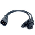 IEC320 C14 C8 To 2X C7 C5 C13 Y Split AC Power Cord, IEC Figure 8 Male To 2 Female 1 In 2 Out AC Power Cable 30cm Black. 