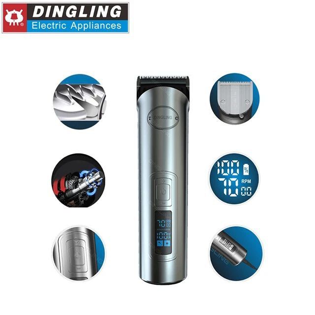 Futsu-DingLing RF-695 Hair Clipper Professional Electric Trimmer With LCD Screen Rechargeable Men Strong Power Steel Cutter Head