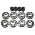 8PCS Sports ABEC 7 Skateboard Longboard Skate Roller Hocker Wheel 608 Bearings+Spa. 