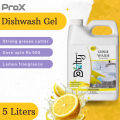 Prox - Lemon Max Dishwash Liquid 5 Liter  - Lemon Fragrance - Dishwashing Liquid, Kitchen Cleaner and Dish Wash Refill Pack 5 Litre. 