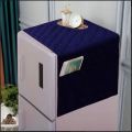Cotton Quilted Fridge cover with Multi-Purpose Side Pockets. 