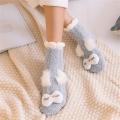 【ETOP】Winter Cartoon Warm Sleep Socks Towel Socks Floor Socks Coral Velvet Thickening. 