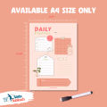 Daily Planner A4 Size Laminate with Board Marker Organize Your Daily Routine. 