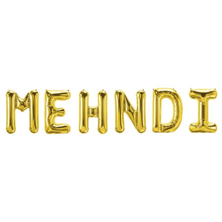 Mehndi Golden Foil Balloon for Mehndi Festival (16 INCH)
