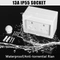 Waterproof IP55 13A Two Socket Plug Outdoor Storm Power Switched  Damp. 