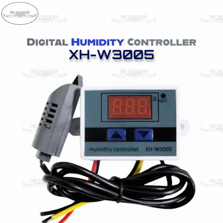 XH-W3005 Digital Humidity Controller With Sensor for Humidifier & Dehumidifier DIY Humidity Control System Digital Humidity Controller XH-W3005 for Incubator, Greenhouse & Storage