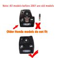 Car Key Case Shell Remote Fob Cover For HONDA Accord CRV Pilot Civic 2003 2007 2008 2009 2010 2011 2012 2013. 