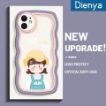 dienya For iPhone 11 Case Cartoon Vigorous Girl Macaron Colorful Lovely Cream Wave Border Soft Clear Shockproof Phone Cases Creative Camera Transparent Casing Simple Gentle Protective Cover. 