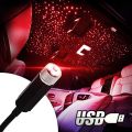 USB Car Roof Star Night Lights Projector, Sound Activated 3 Modes 2 in 1 Interior Car Roof Lights, Adjustable Romantic Portable Car LED Light Decorations for Car, Ceiling, Bedroom (Red/Purple). 