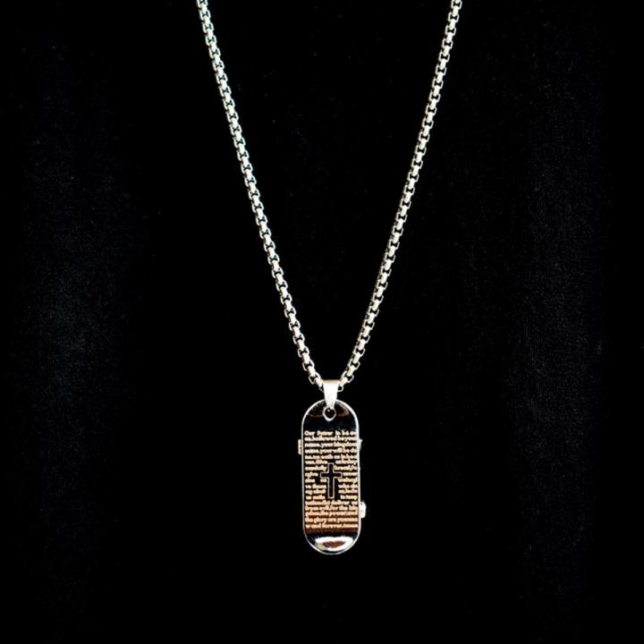【BestGO】Skateboard Necklace Men's Titanium Steel Pen t English Alphabet Clothes Accessories Pearl Chain Pen t