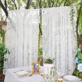 JM Floral Black White Lace Window Curtain Door Curtain Living Room Bedroom Drapes Sperate Curtains Home Decor Organza. 
