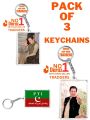 picture keychain | Imran Khan Latest photo keychain | photo keychain | double sided (PACK OF 3 KEYCHAINS). 