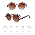 VIVIBEE Vintage Steampunk Red Sunglasses Men Round Punk Alloy Metal Retro Sun Glasses Women 2024 Goggles Gothic Style Shades. 