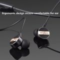 Nabolang V9 100% Original handfree, Dynamic in Ear Earphone Wire TPE Material Anti-Pull 3.5mm Headset with Built-in Microphone Bass HiFi Ear set Comfortable Lightweight Handfree (Black). 