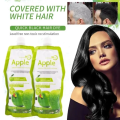 Apple Hair Color Cream Chemical free Original Gray Coverage Hair Dye, Natural Black 500x2ml (Apple 96). 